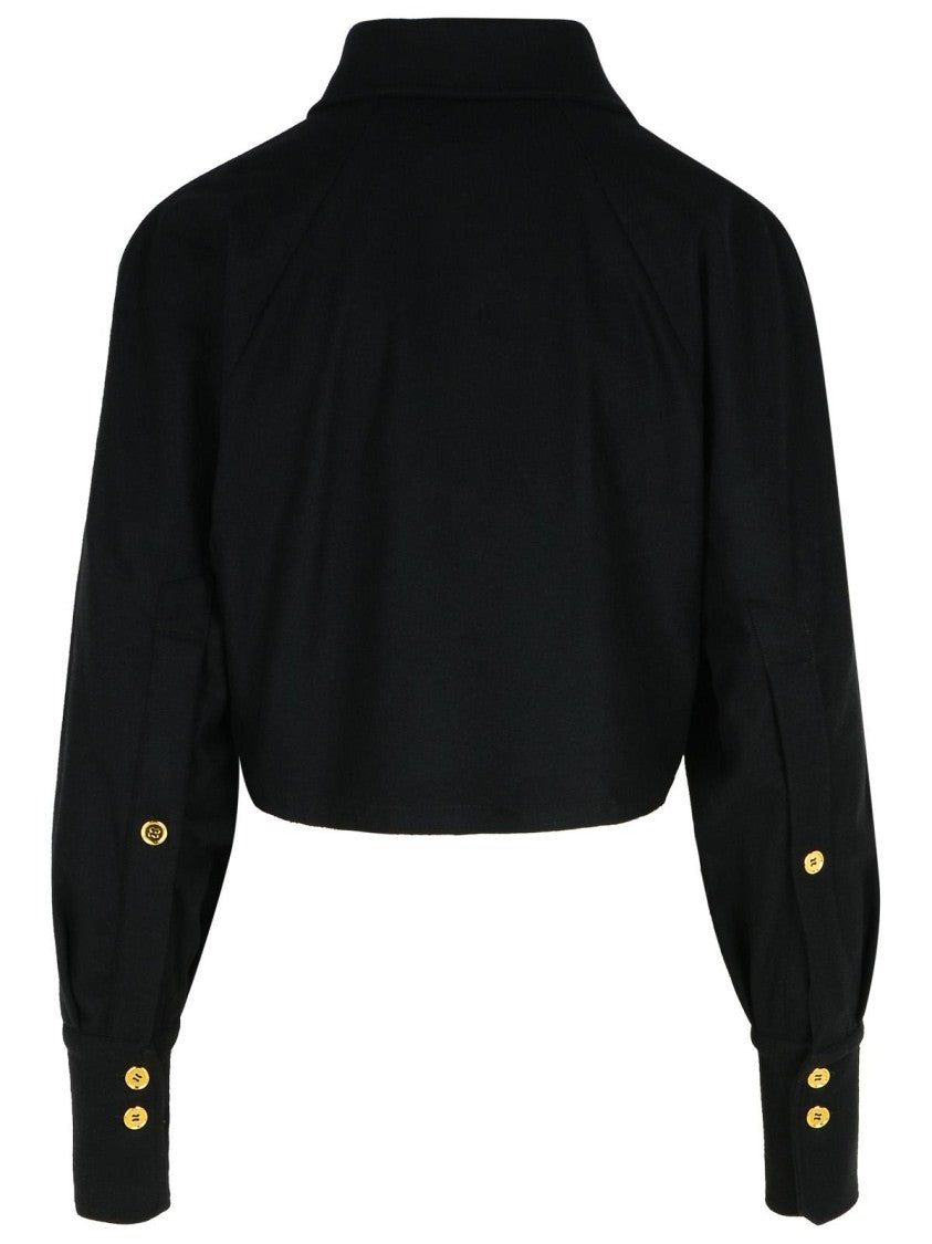 Patou Black Virgin Wool Blend Shirt