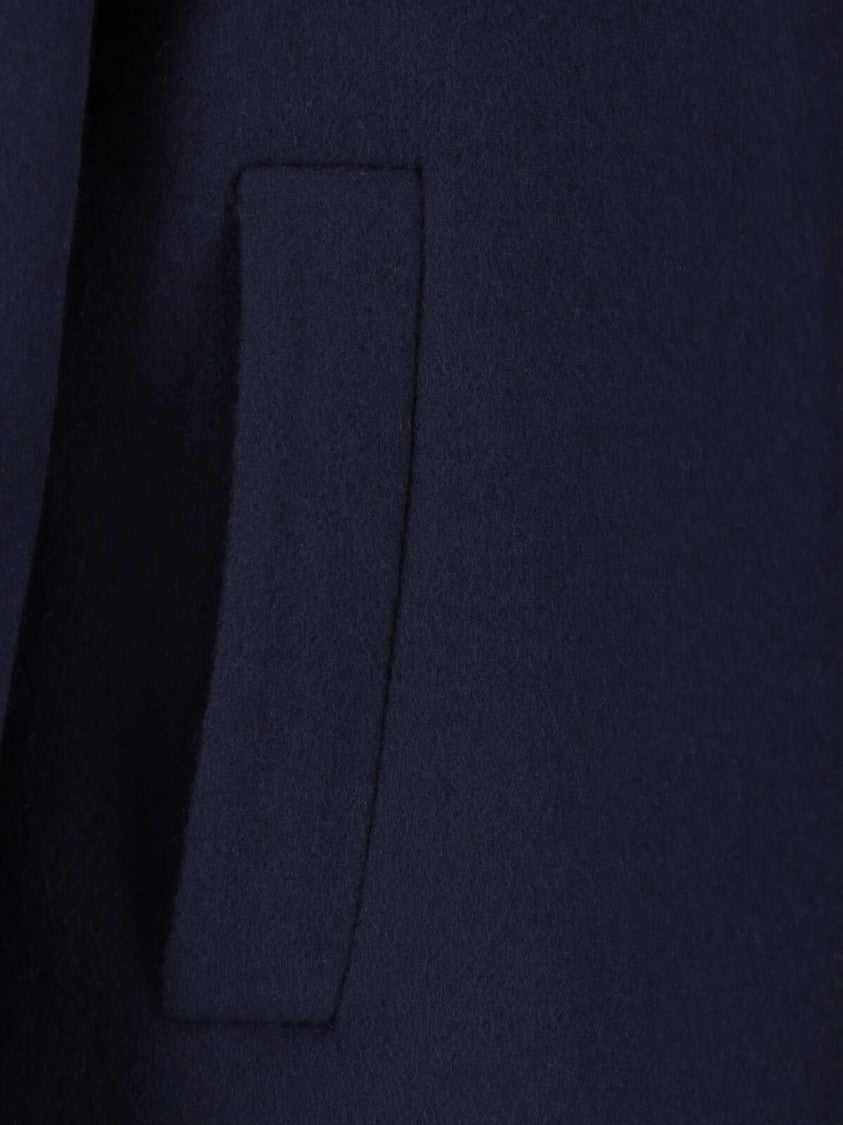 Burberry Blue Classic Collar Button-Up Wool Jacket