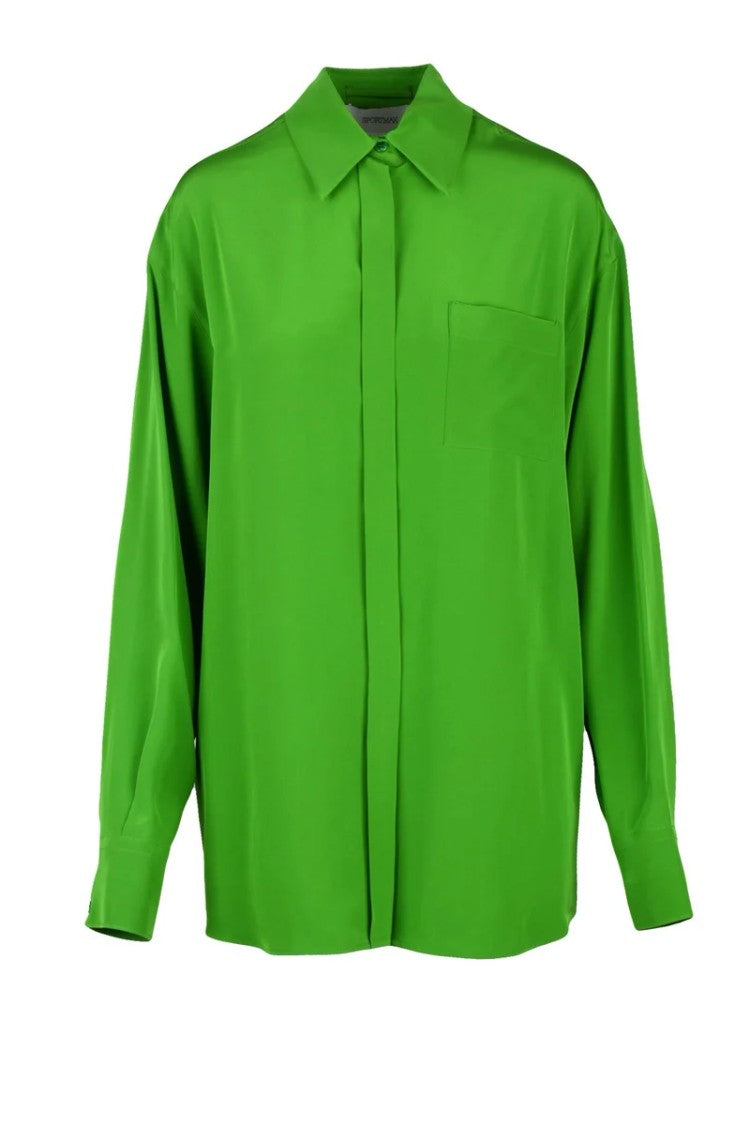 Sportmax Long Silk Shirt - Green