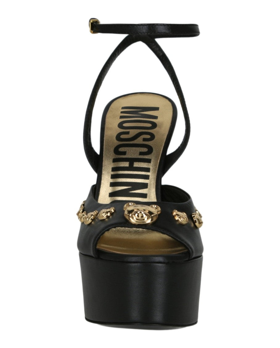 Moschino Teddy Studs Platform Heel Sandals