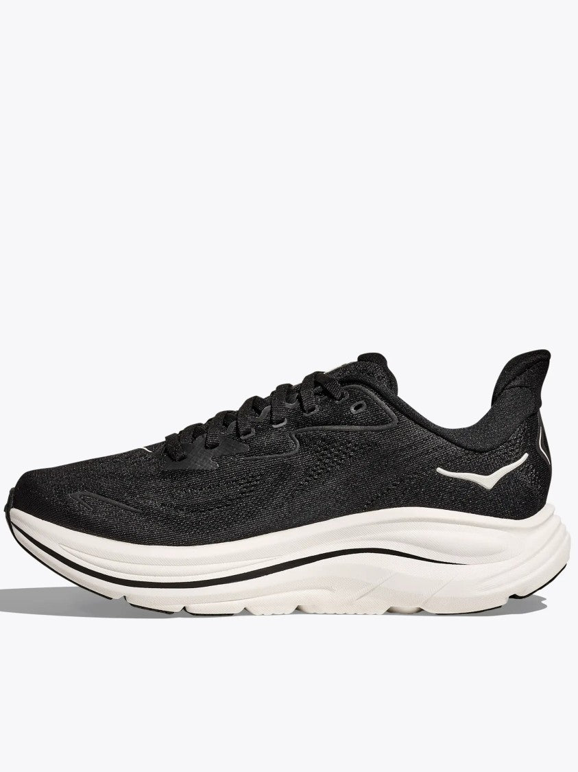 Hoka Black Clifton 10 Cushioned Mesh Sneakers
