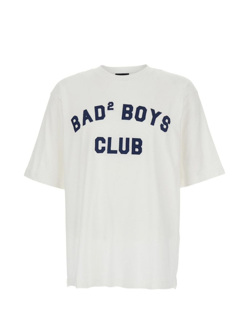 Dsquared2 White T-Shirt With Collegiate Embroidery And Relaxed Fit