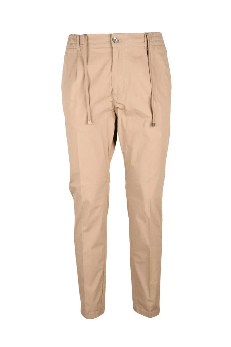 Cruna Beige Tailored Trousers With Adjustable Drawstring