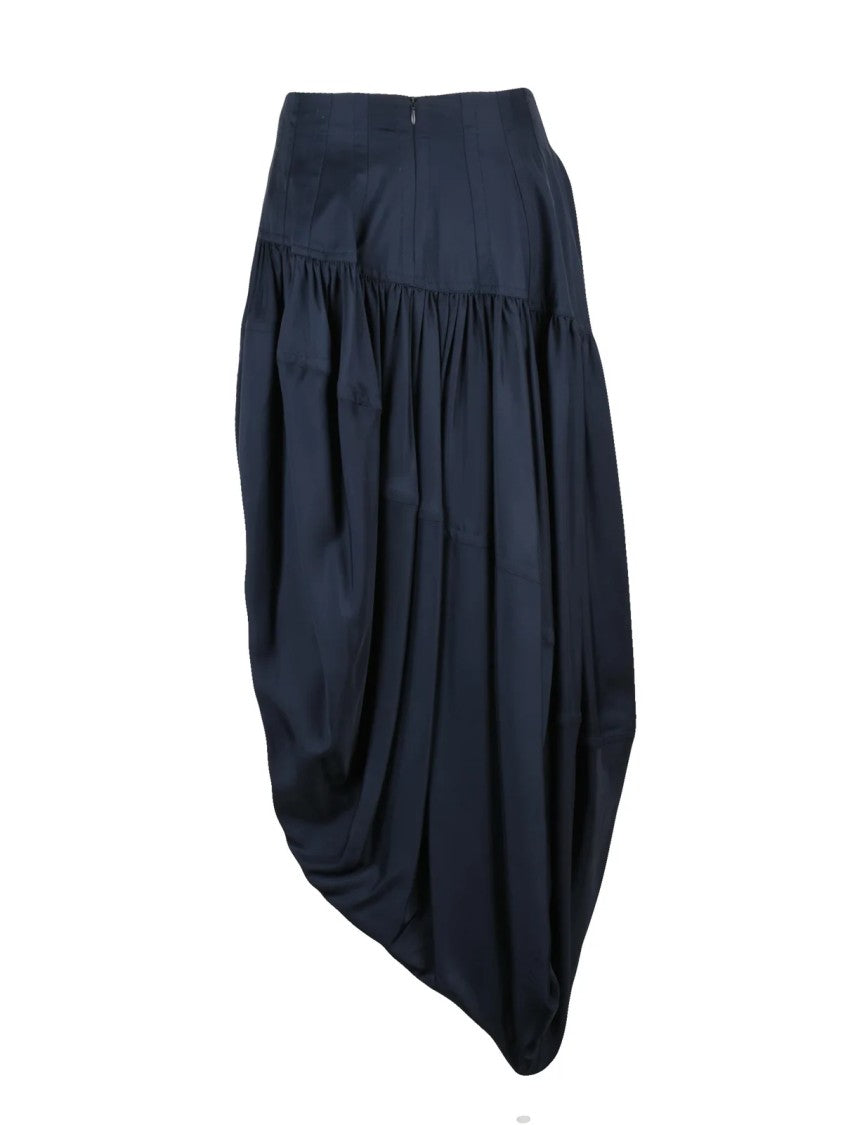 Bottega Veneta Asymmetric Midi Skirt With Modern Drape