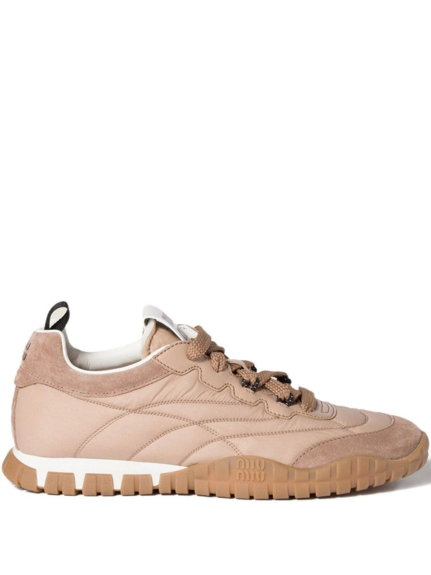 Miu Miu Sleek Suede Flat Sneakers