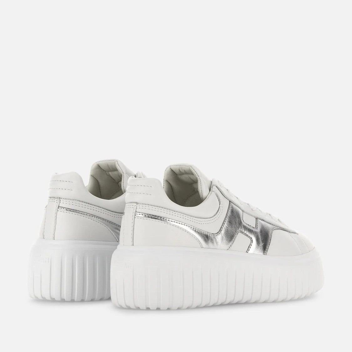 Hogan H-Stripes Lace-Up Sneakers In Sheepskin And Calfskin