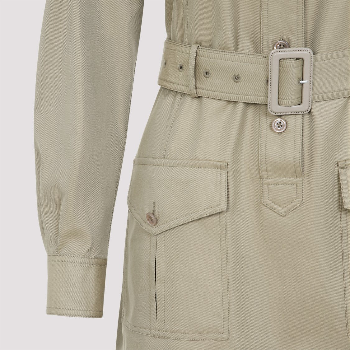 Tom Ford Tailored Belted Dress In Captivating Nude Palette