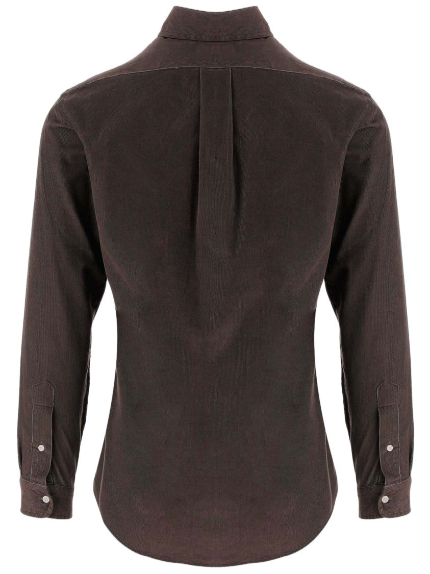 Polo Ralph Lauren Ribbed Cotton Velvet Shirt With Button-Down Collar