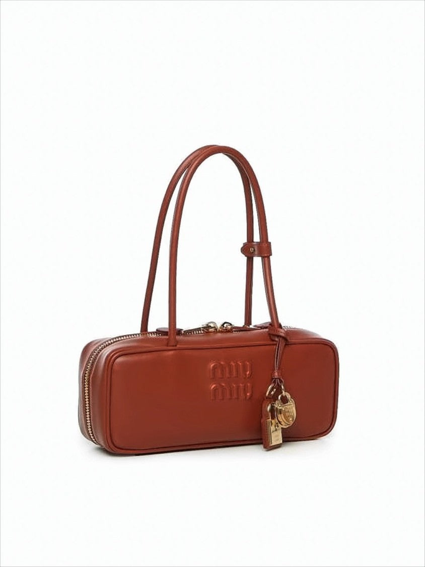 Miu Miu Structured Calf Leather Tote Bag