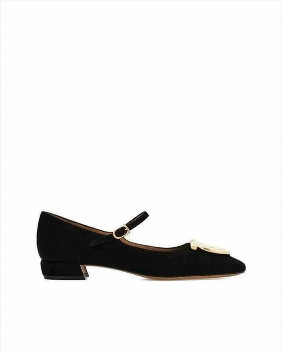 Salvatore Ferragamo Black Goat Leather Pumps
