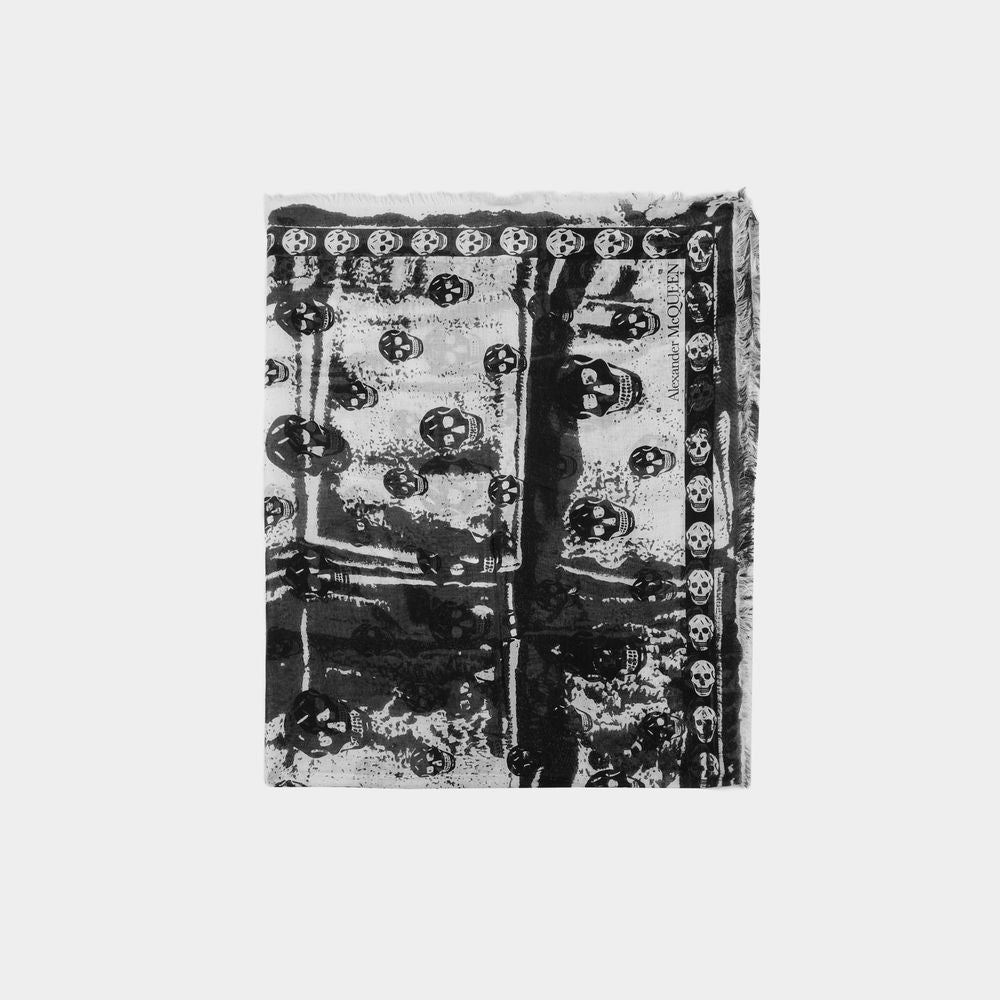 Alexander Mcqueen Folded Classic Scarf - Canvas - Ivory/Black