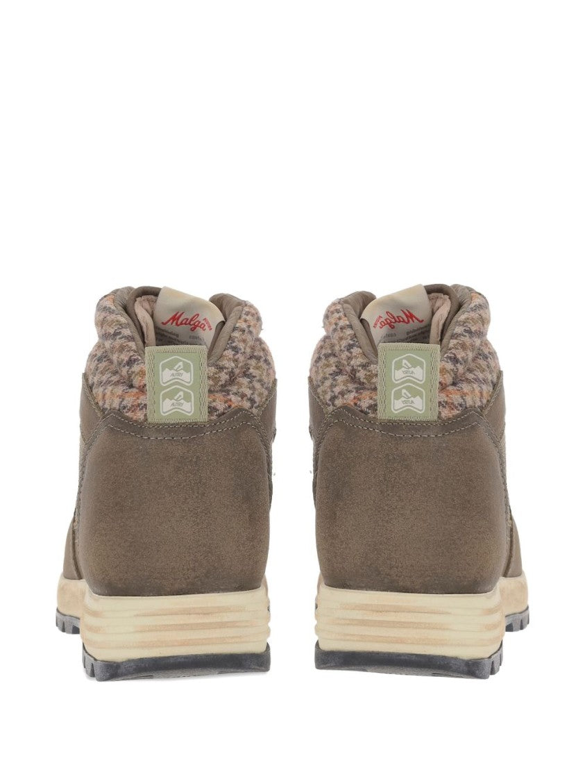 Autry Mid-Top Sneakers With Houndstooth Ankle Panel