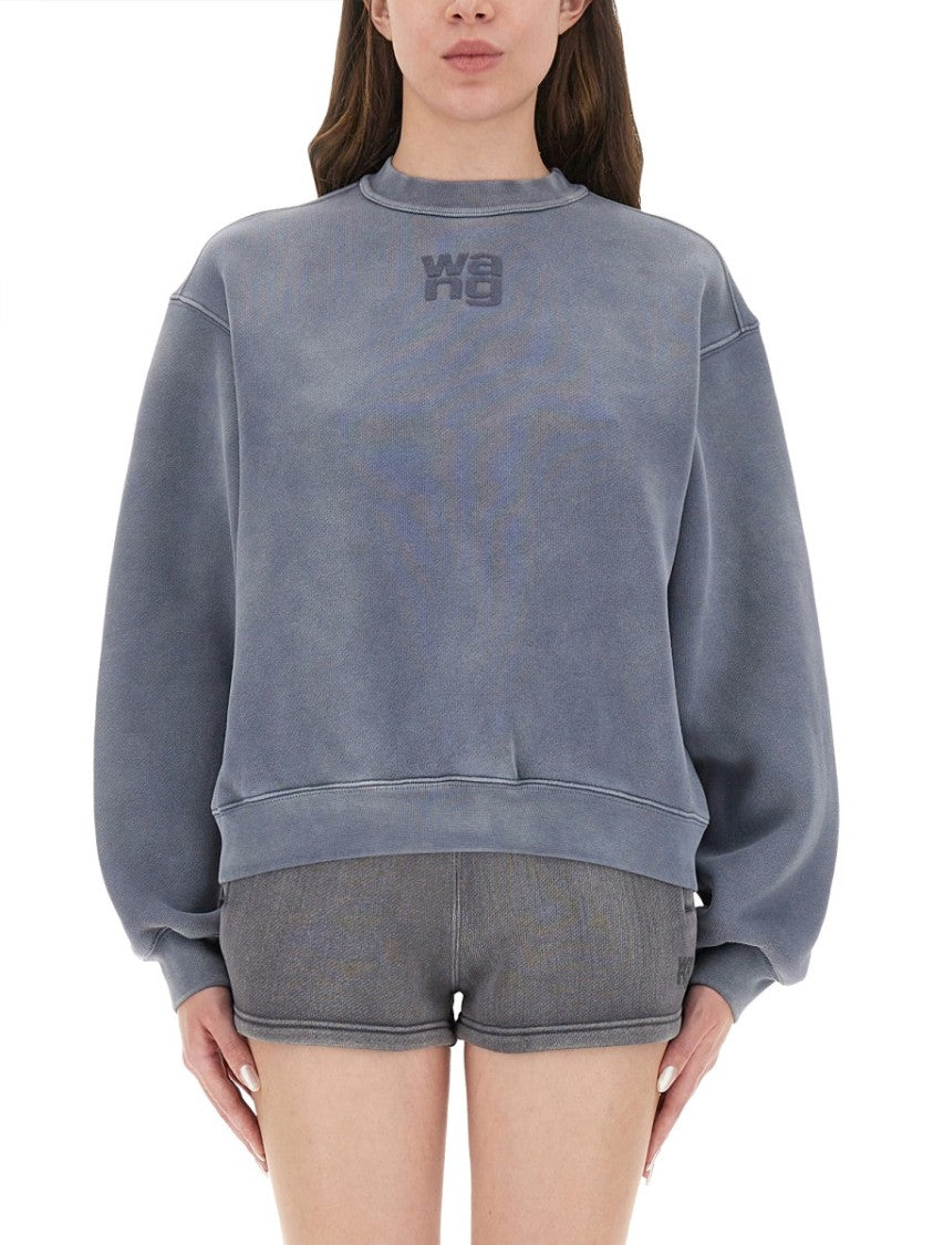T By Alexander Wang Relaxed Fit Grey Sweatshirt