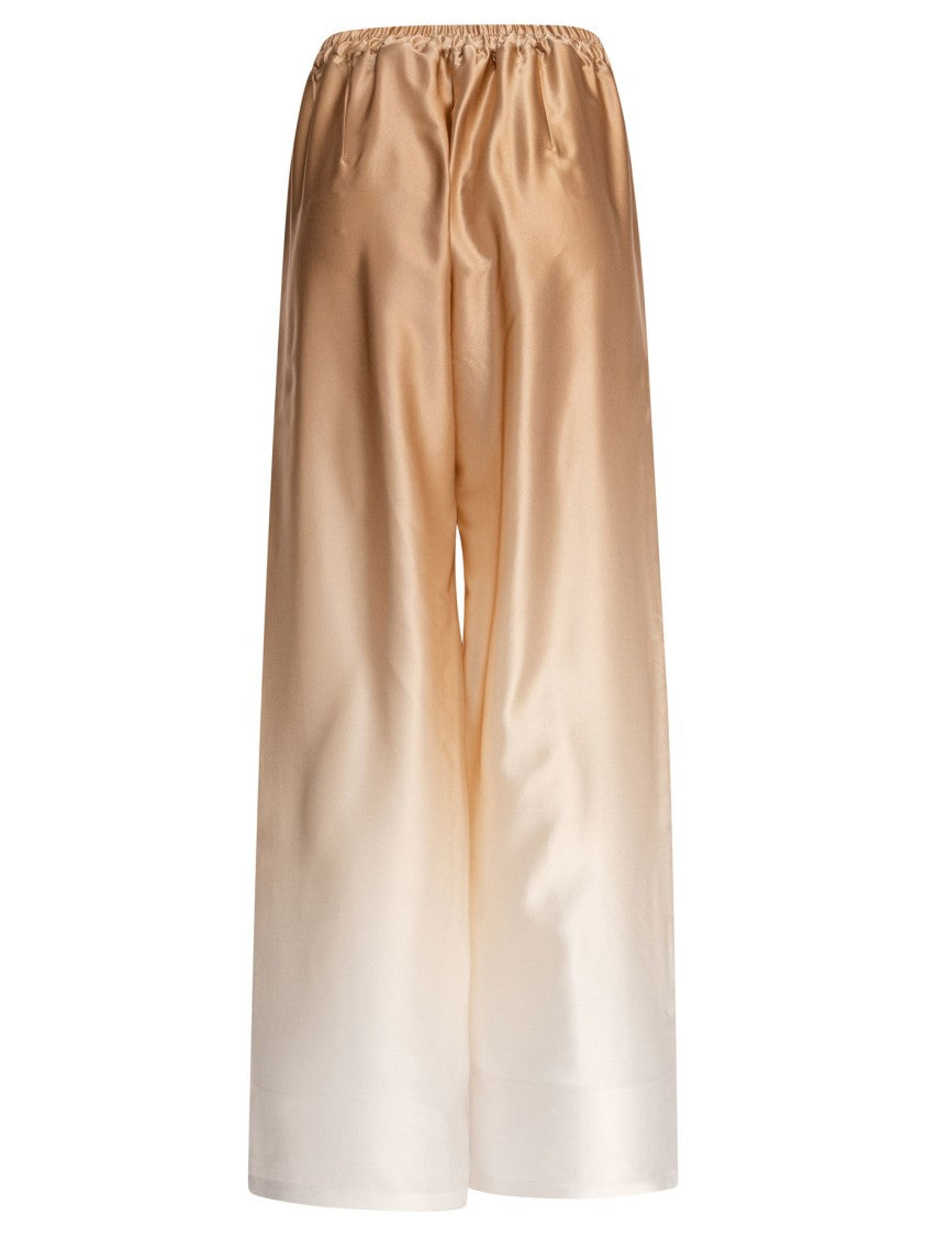 Sleep No More Beige Silk Trousers With Ombre Effect