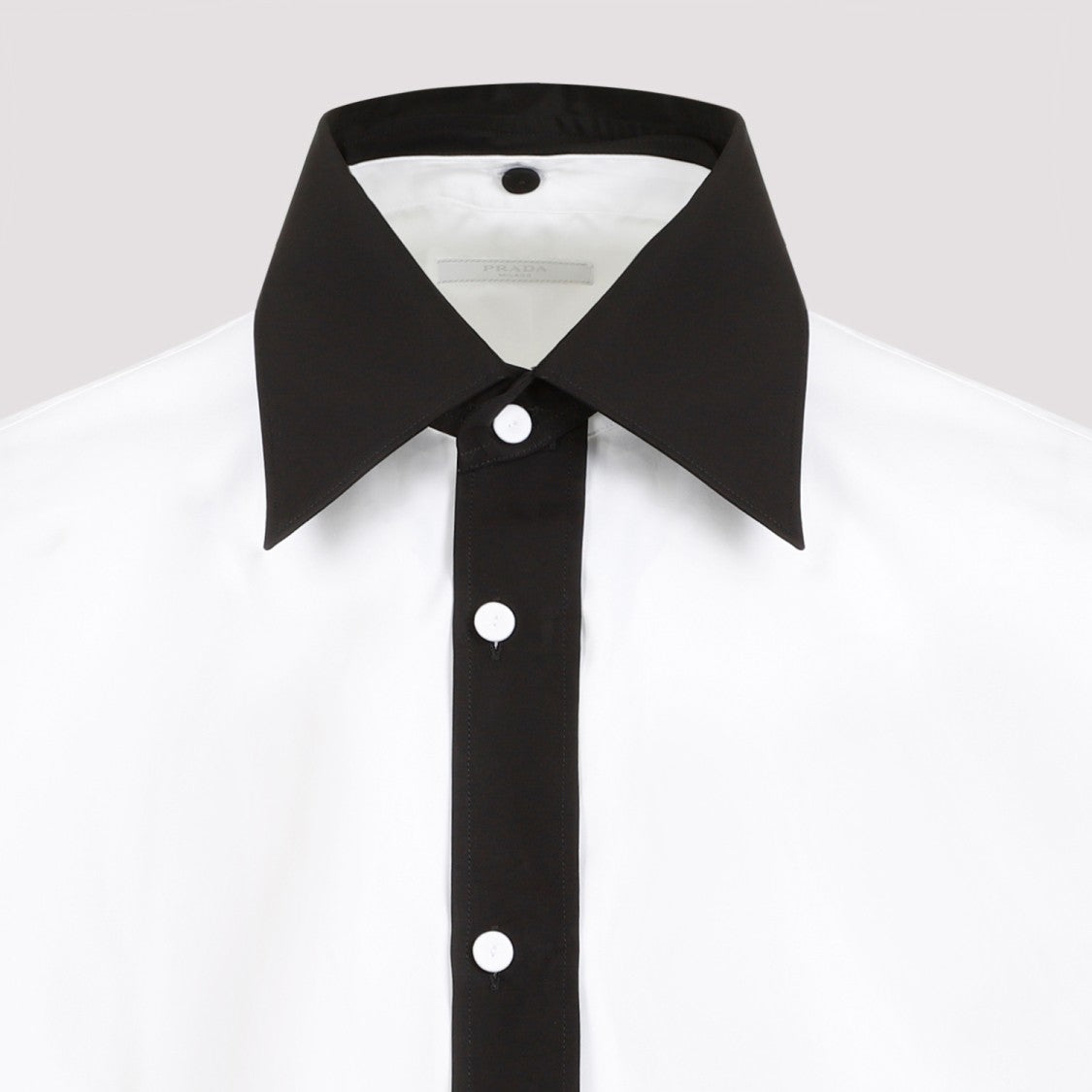 Prada White Black Cotton Shirt