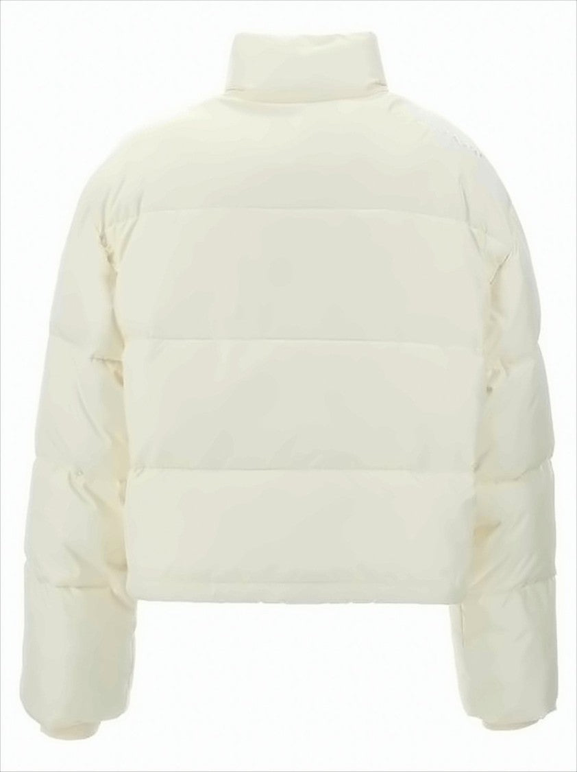 Courrèges Cropped Puffer Jacket With High Stand Collar And Snap Button Closure