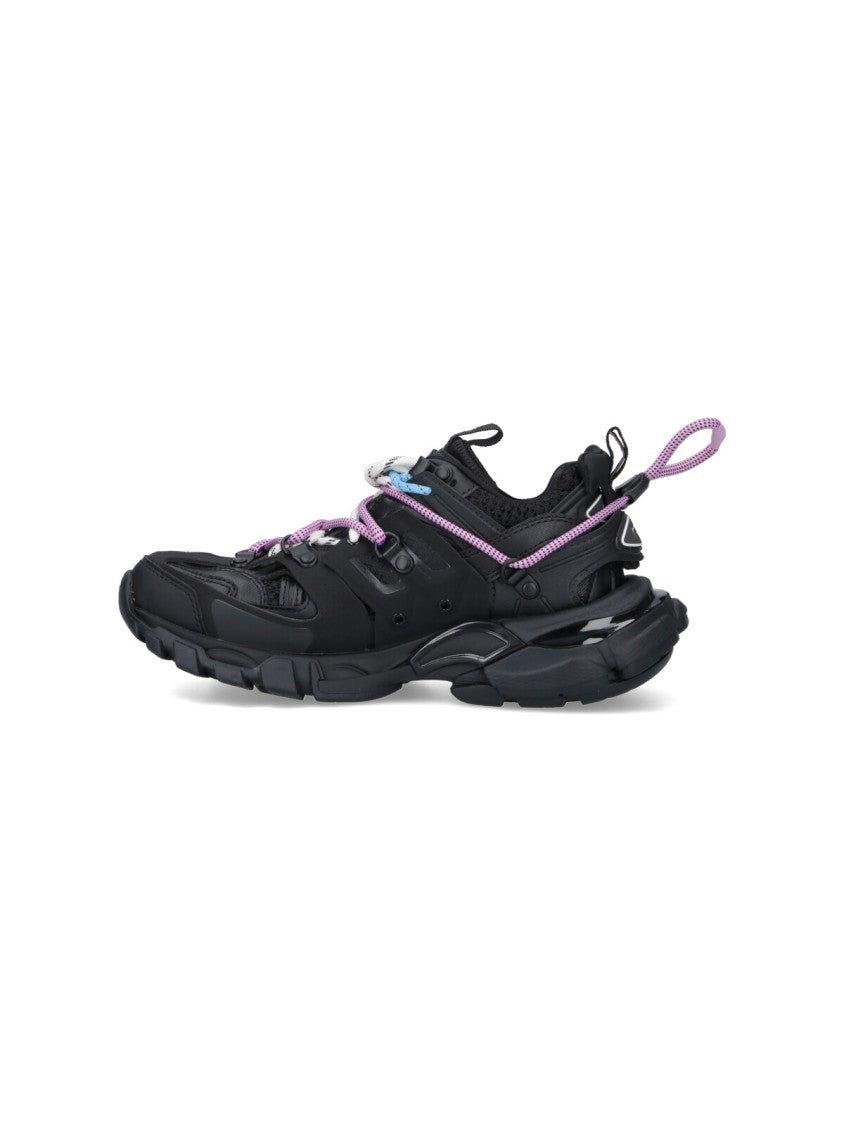 Balenciaga Chunky Black Sneakers With Multicolor Laces