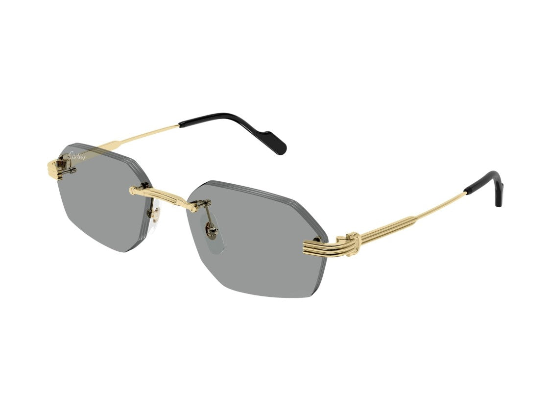 Cartier Gold Ct0616s Rimless Hexagonal Sunglasses