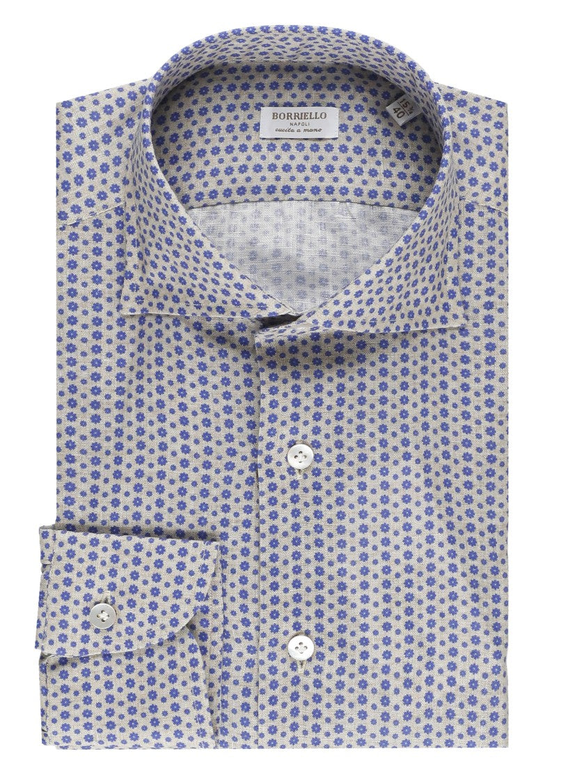 Borriello Floral Print Linen Shirt
