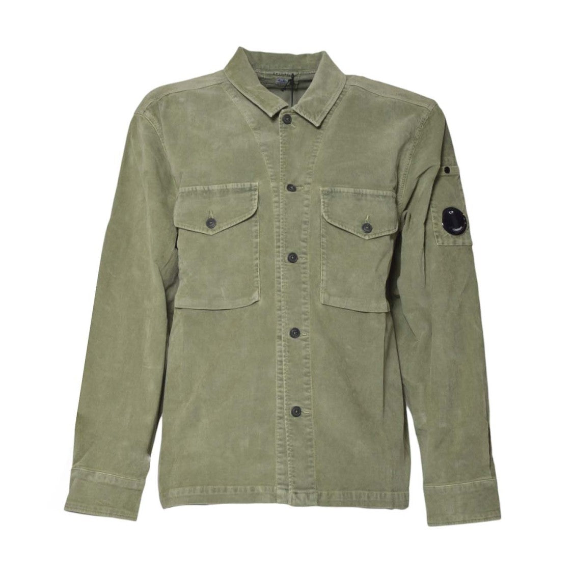 C.P. Company Long-Sleeve Utility Shirt In Muted Olive Green