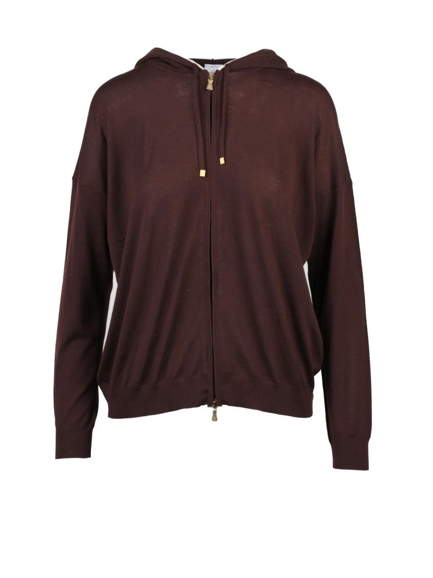 Eleventy Wool Knit Hooded Sweatshirt