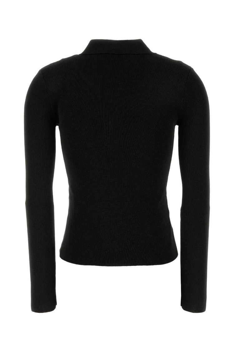 A.P.C. Black Viscose Blend Polo Shirt