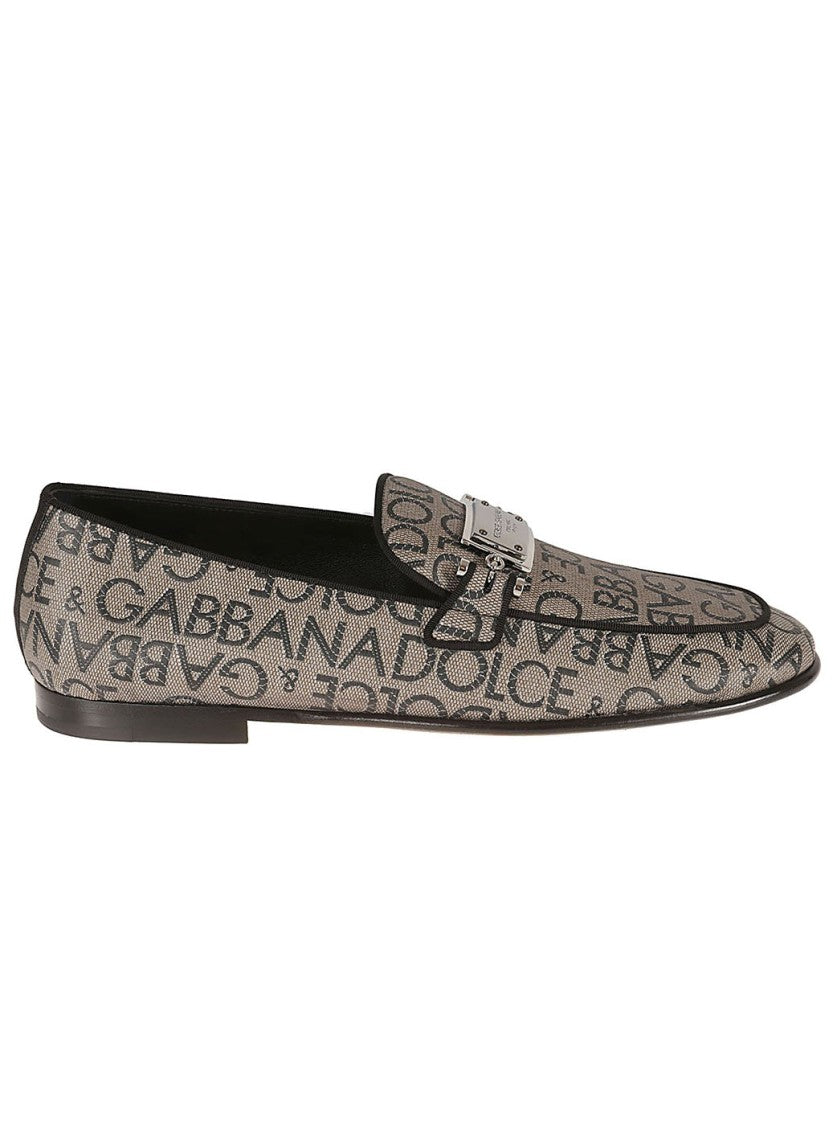 Dolce & Gabbana Brown Jaquard Loafers
