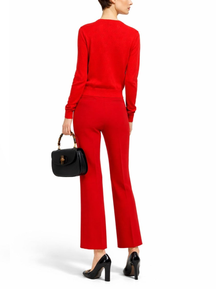 Gucci Silk Blend Cardigan With Textured Knit And Button Details