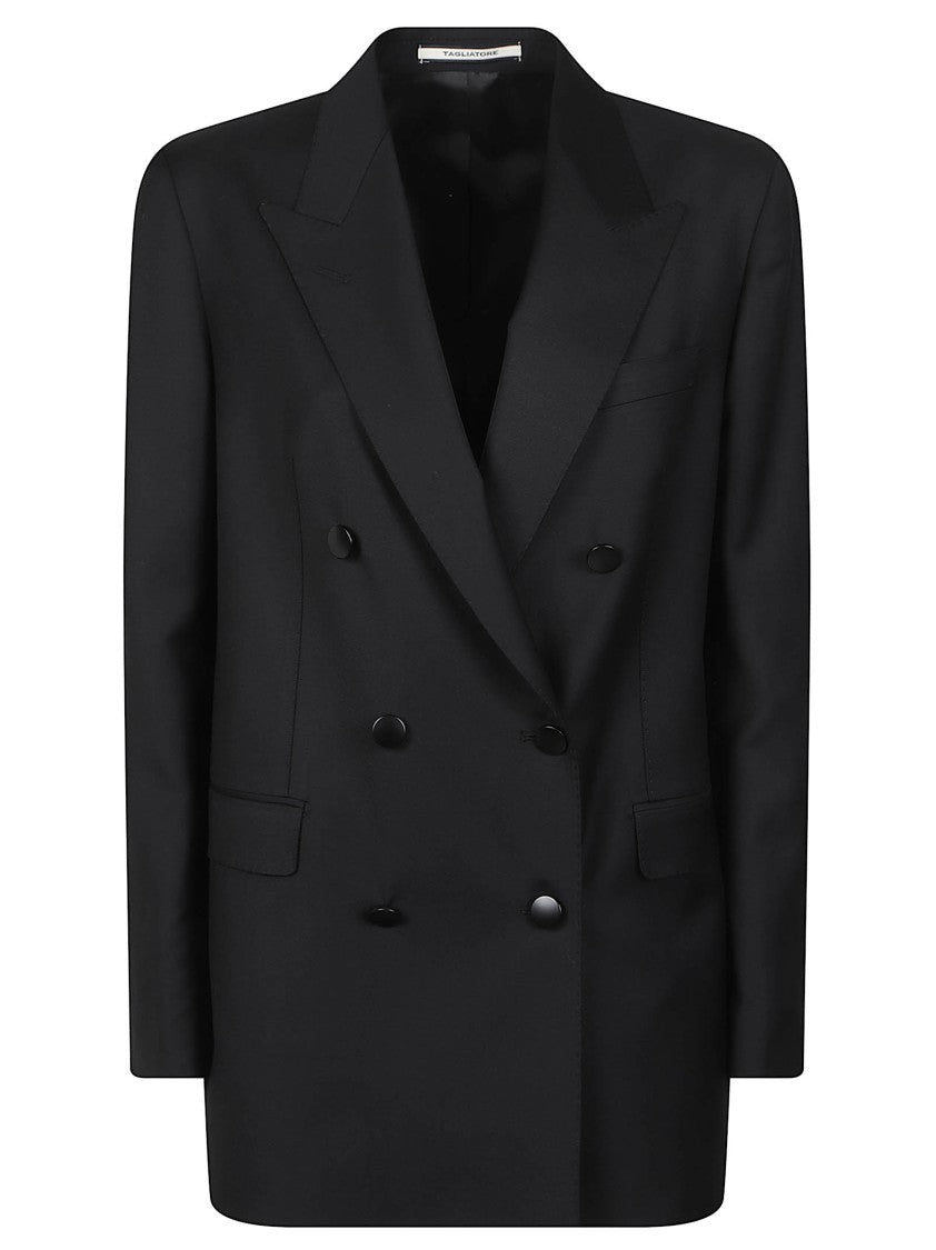 Tagliatore Jasmine Double-Breasted Wide-Lapel Tailored Jacket