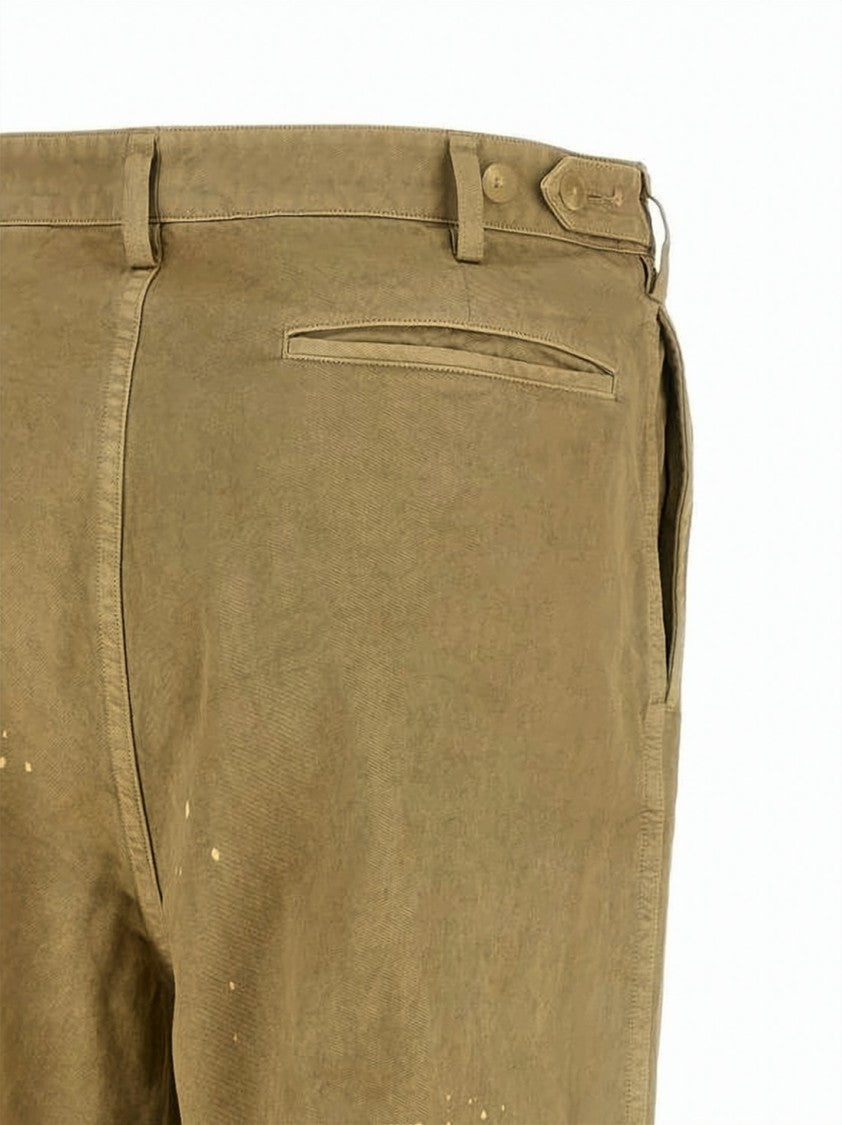 Auralee Neutrals Relaxed Straight-Leg Paint Splatter Trousers