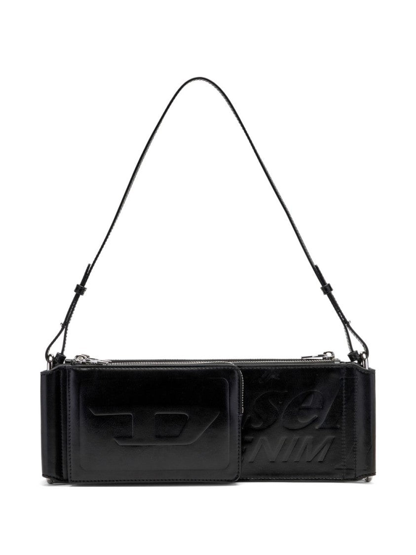 Diesel Black Structured Slim Strap Silk Bag