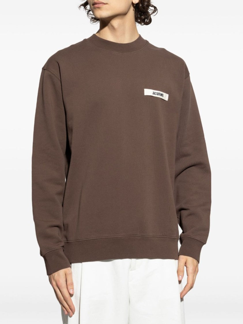 Jacquemus Relaxed Fit Brown Cotton Sweatshirt