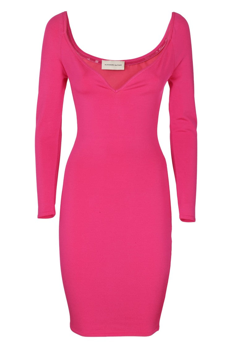 Alexandre Vauthier Fitted Pink Viscose Mini Dress