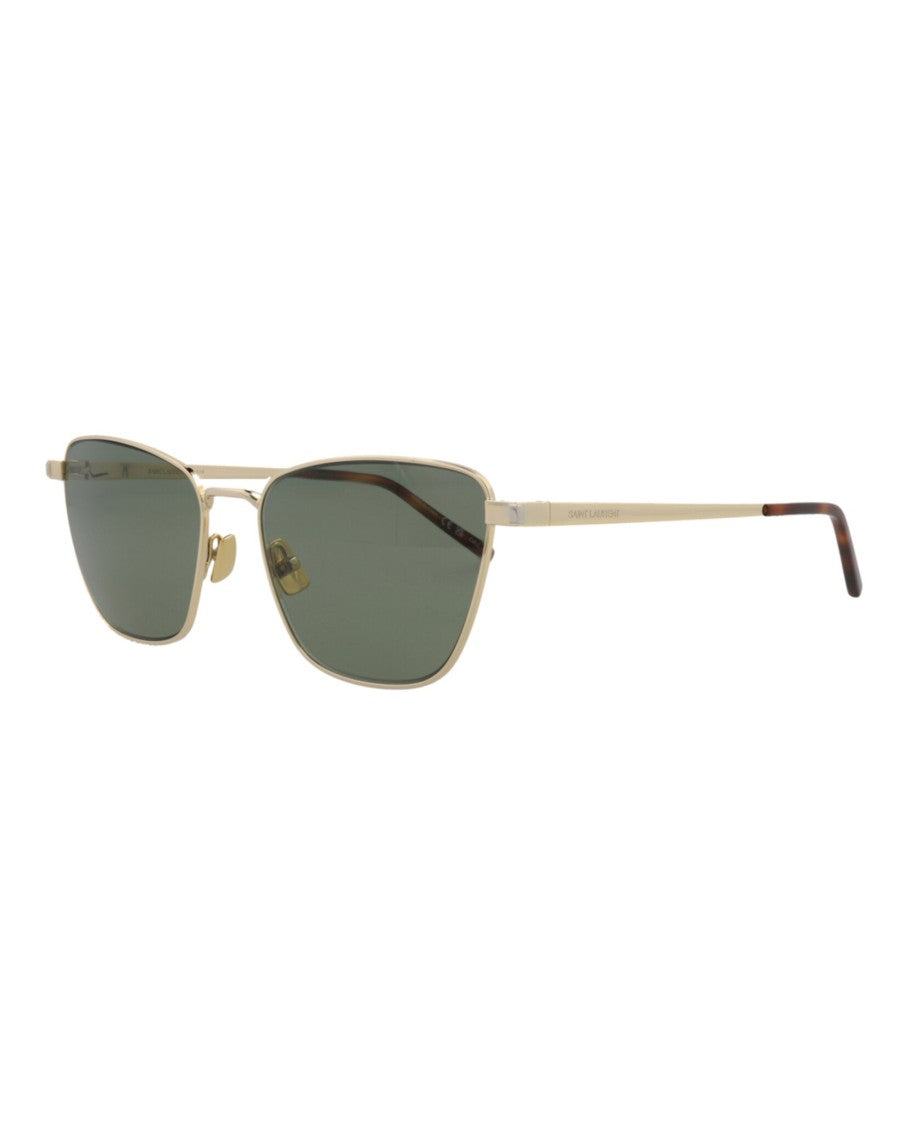 Saint Laurent Cat Eye-Frame Metal Sunglasses With Adjustable Nose Pads And Tortoiseshell Details