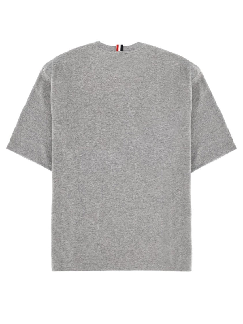 Thom Browne Grey Milan Striped Trim T-Shirt
