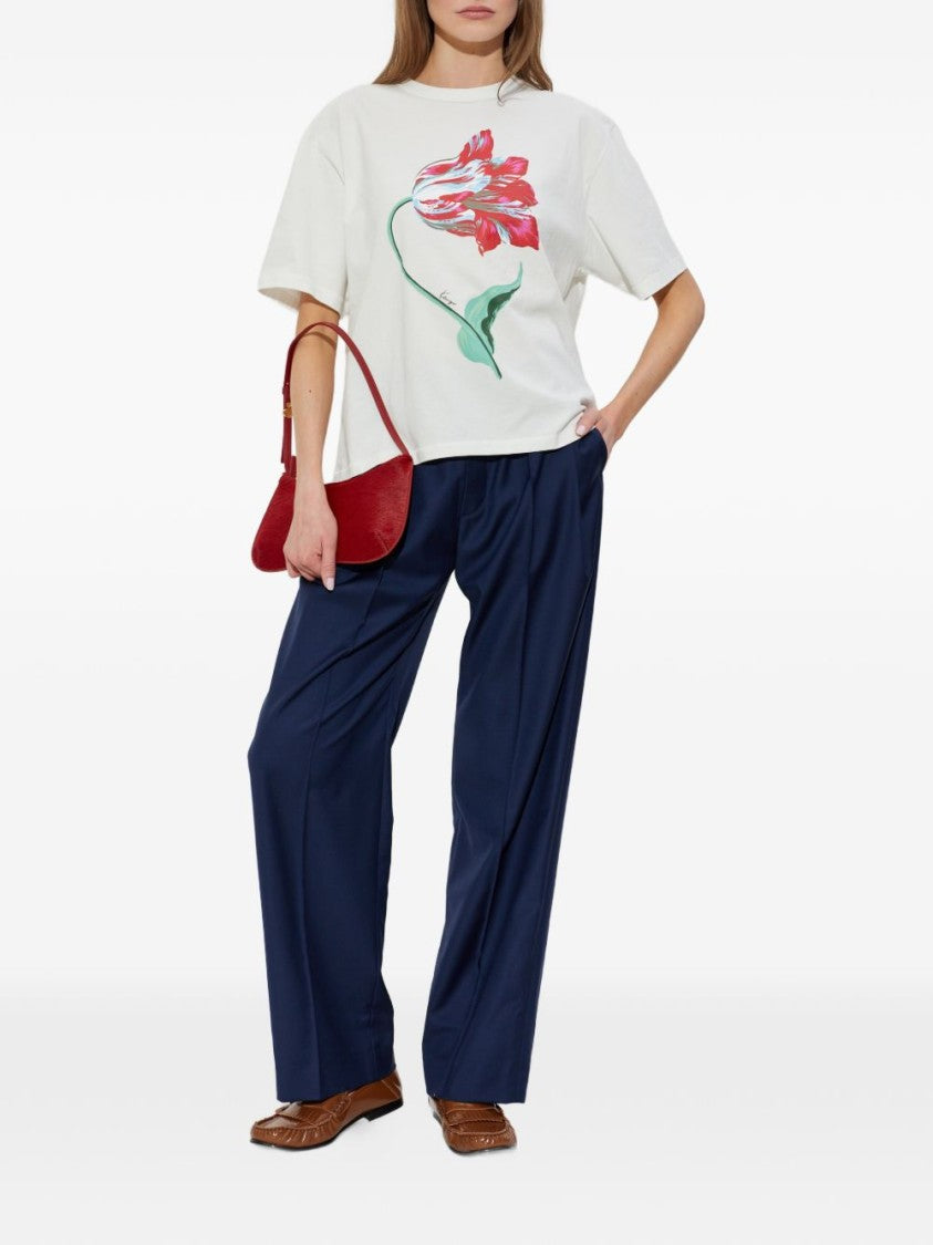 Kenzo Minimalist Round Neck Short Sleeve Top