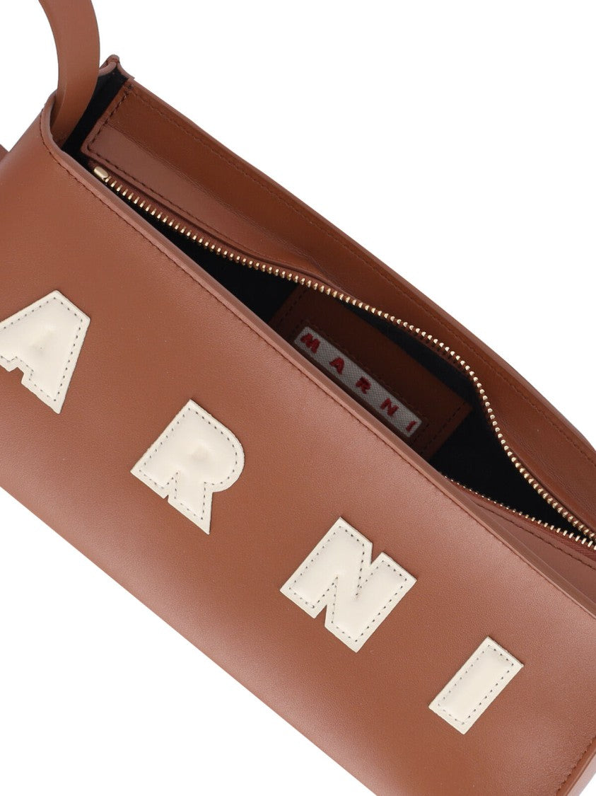 Marni Brown Calfskin Leather Bora "Museo" Bag