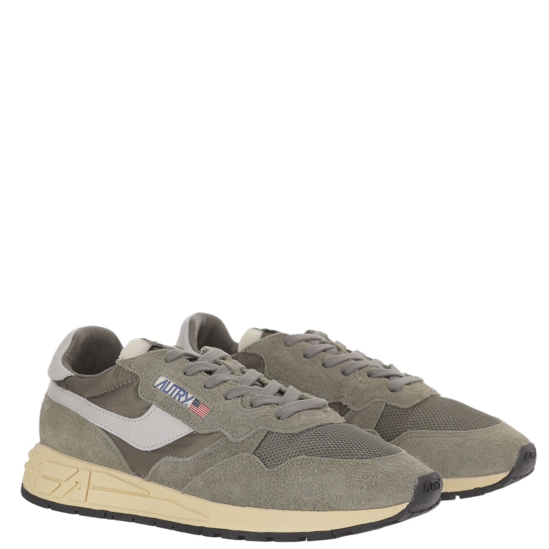 Autry Front Lacing Sneakers With Contrast Padded Heel Tab