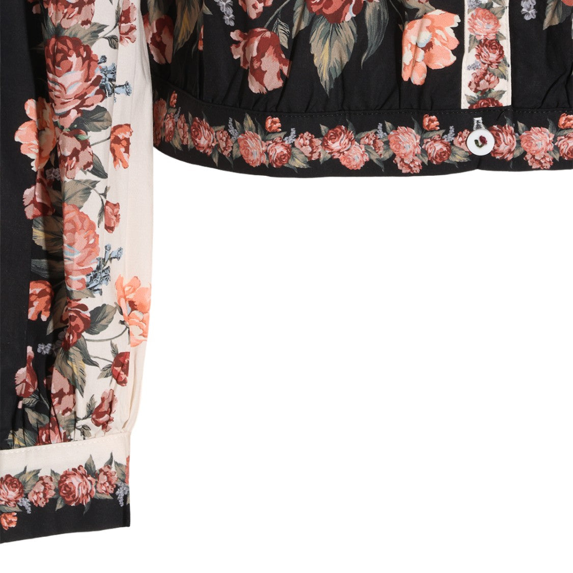 Farm Rio Floral Bow Tie Lace High Neck Shirt