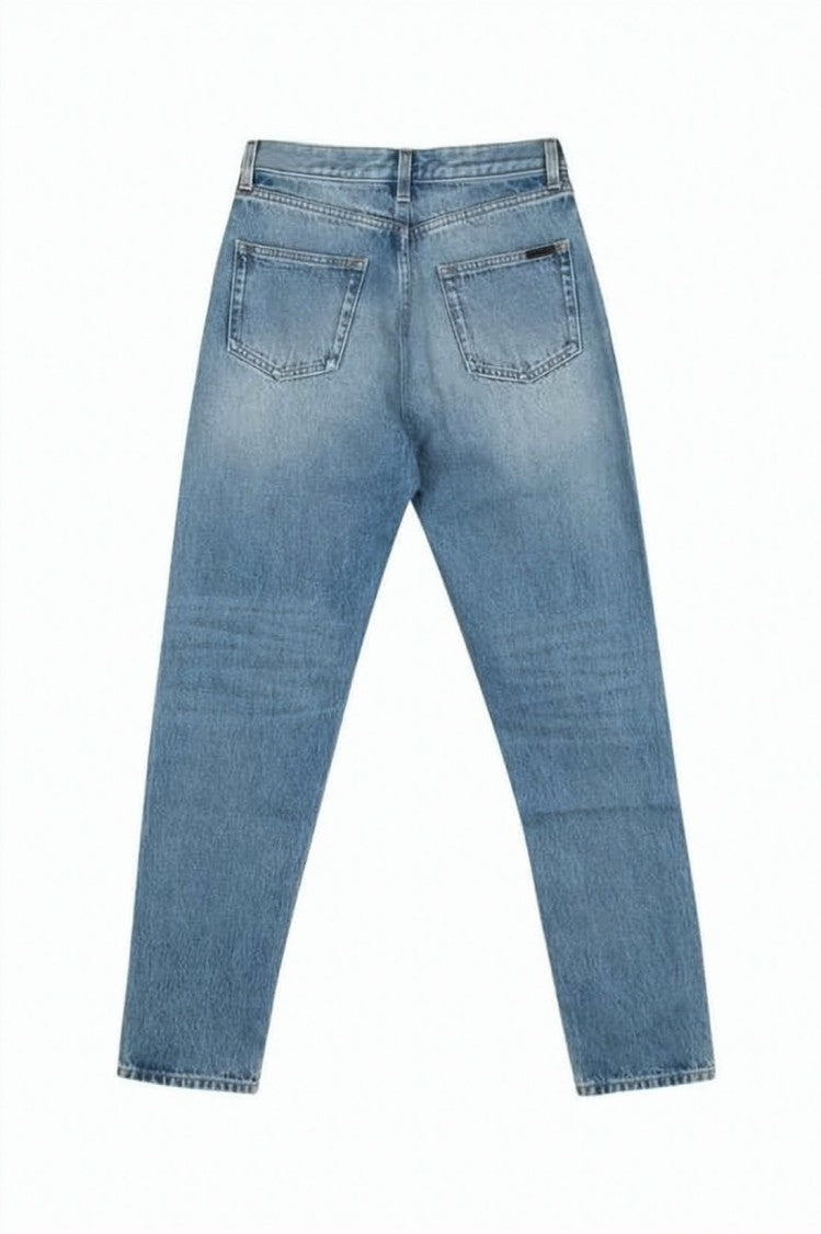 Saint Laurent Slim Fit Denim Jeans With Vintage-Inspired Details
