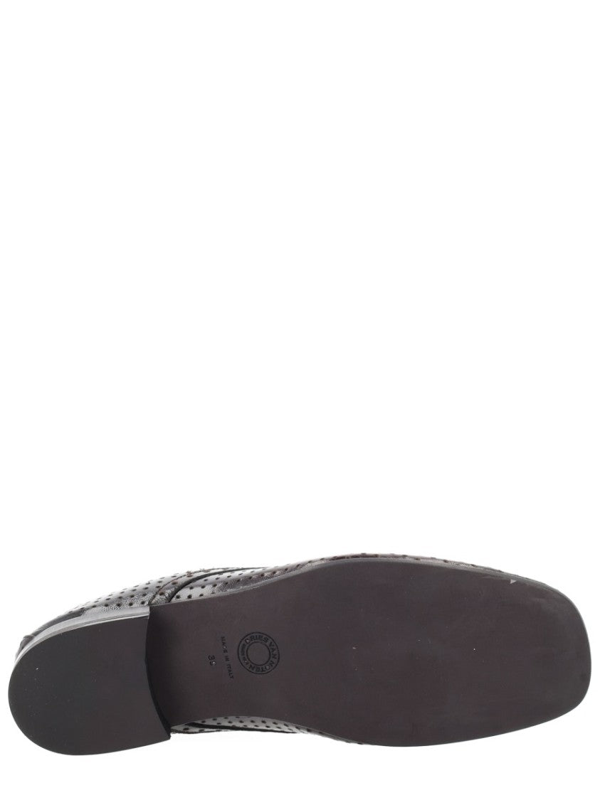 Dries Van Noten Pointed Toe Perforated Laces Loafers