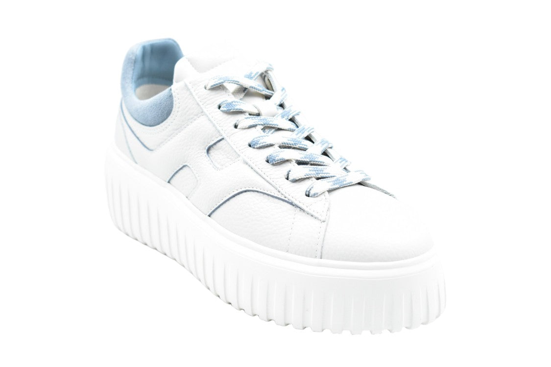 Hogan Blue Leather Padded Collar Versatile Sneakers
