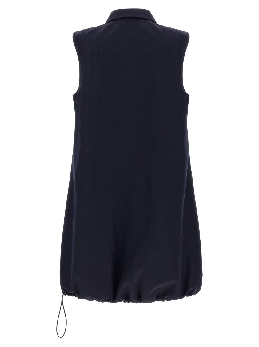 Prada Flared Black Poplin Chemisier Mini Dress