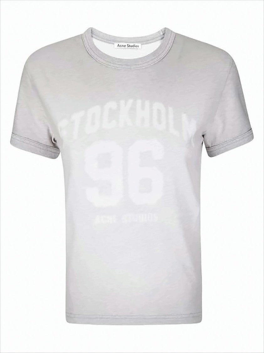 Acne Studios Short-Sleeved Crew Neck T-Shirt With Faded Graphic Print