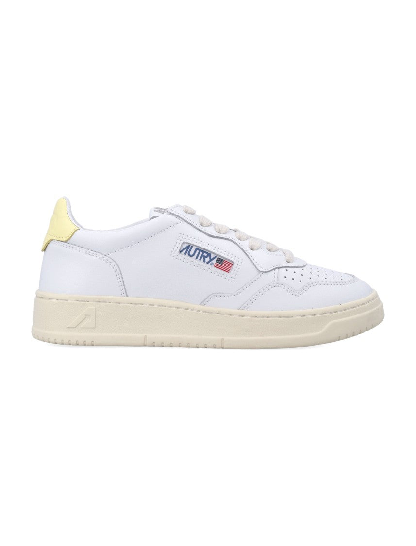 Autry Medalist Leather Low Sneakers White Lemon