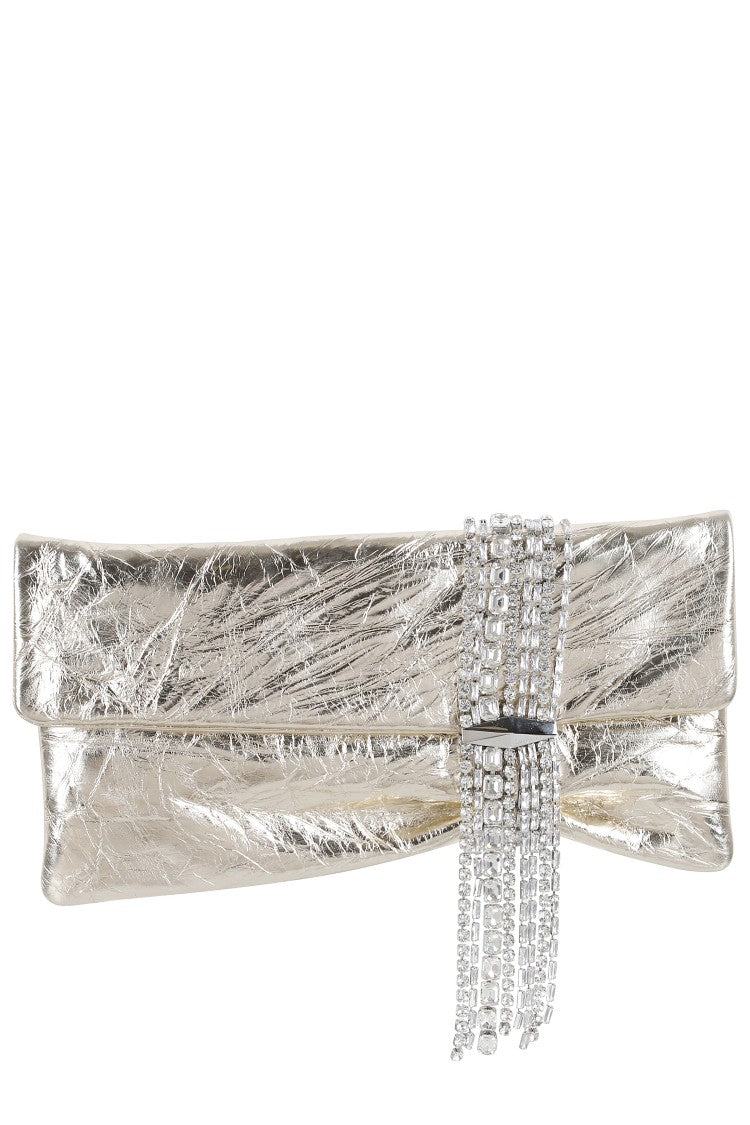 Jimmy Choo Zandra Crinkled Metallic Clutch