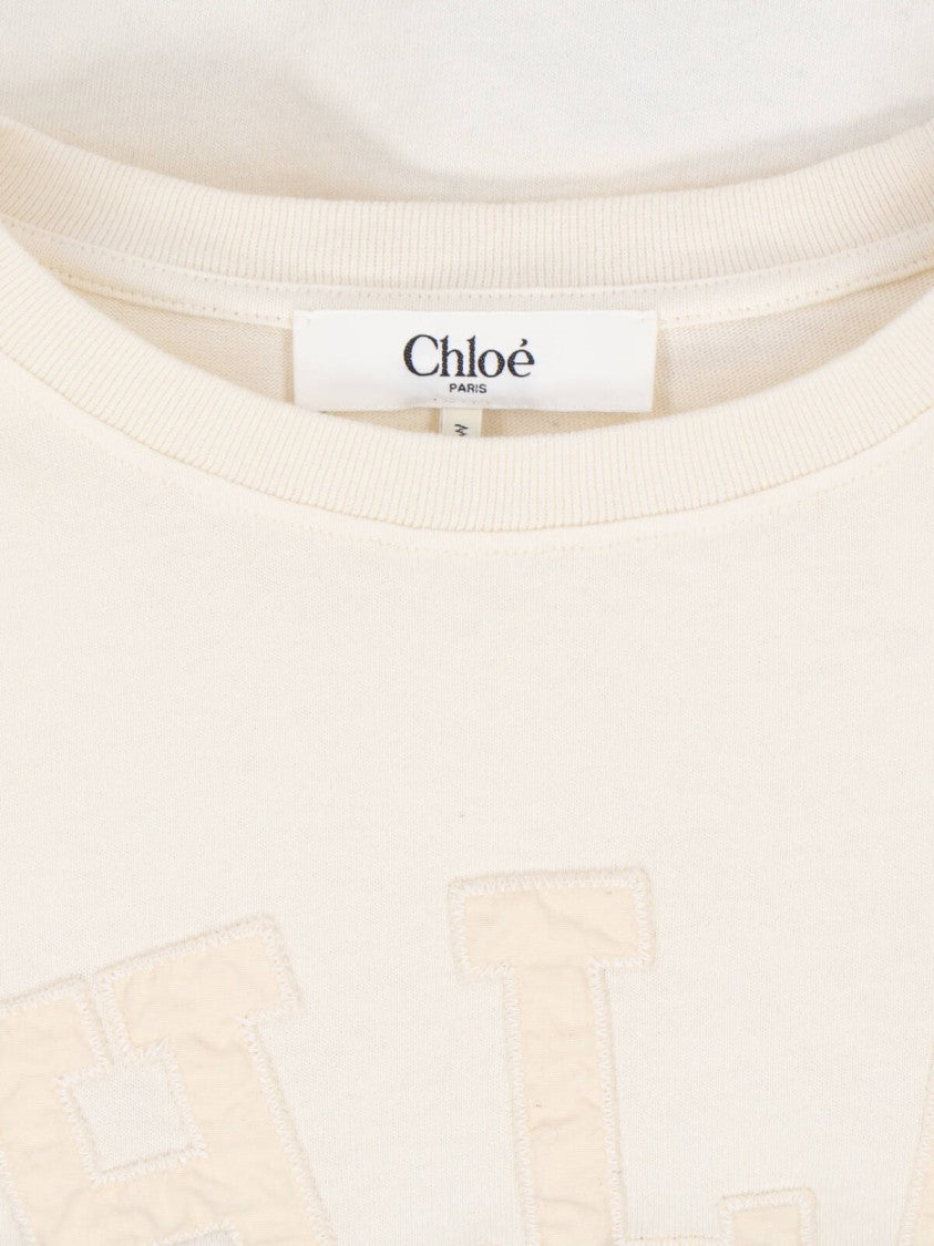 Chloé Cropped Logo T-Shirt – Off-White