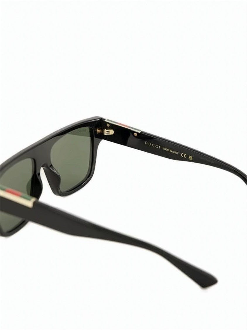 Gucci Rectangular Acetate Sunglasses With Metallic Details