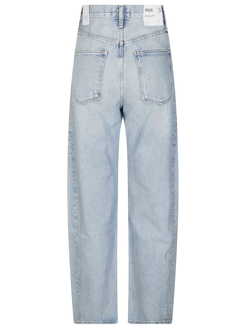 Agolde High-Rise Curved Taper Distressed Jeans
