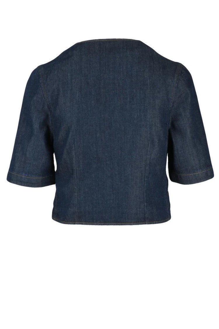 Officine Generale Bolero Jacket Cotton/Lyocell/Modal - Blue